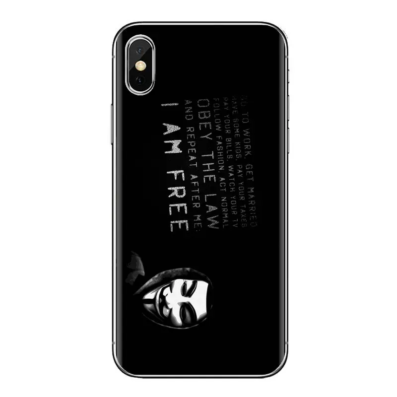 Гай Фокс Маска Анонимус V вендетта для samsung Galaxy S3 S4 S5 мини S6 S7 край S8 S9 S10 Plus Note 3 4 5 8 9