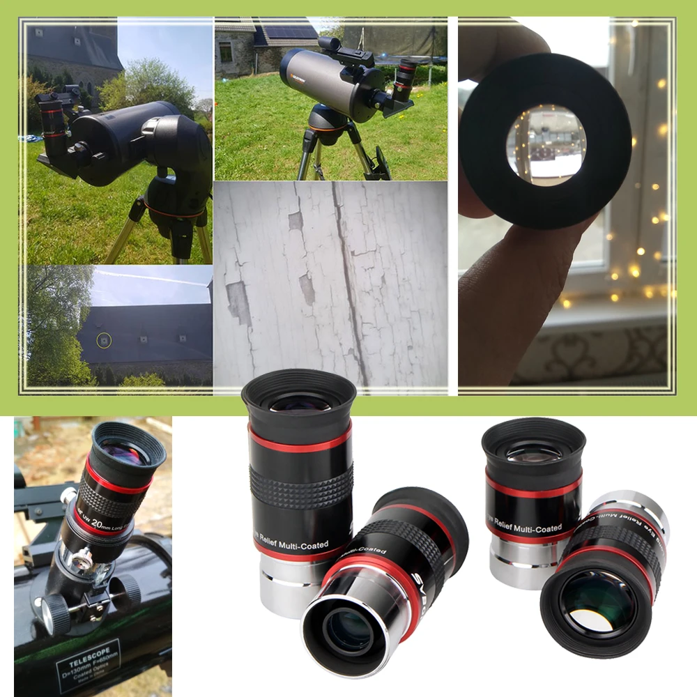 

4 pcs/set Eyepiece Kit FMC 1.25" 68 Degree Ultra Wide Angle 6/9/15/20mm for Astronomical Telescope Monocular Hot F9150A