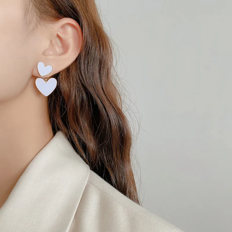 

Trend Double Layer Heart Dangle Earrings Female Fashion Korean Jewelry Earring