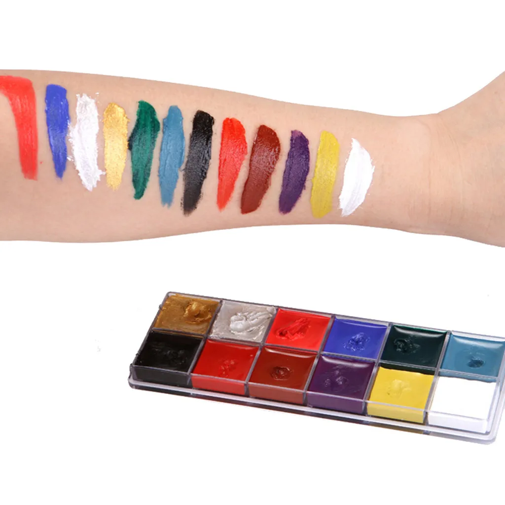 Палитра для лица краска тела макияж масляная ing Art 12 цветов Make Up набор Хэллоуина
