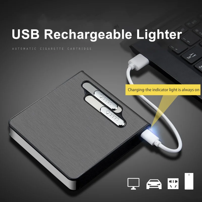 Емкость для сигарет 20 шт. водонепроницаемый чехол электрическая зажигалка с