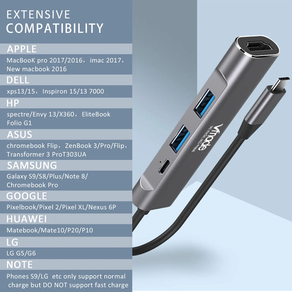 Vmade Type C к HDMI USB концентратор 4 в 1 мультипорт 3 0 адаптер док станция для MacBook Pro Huawei Mate