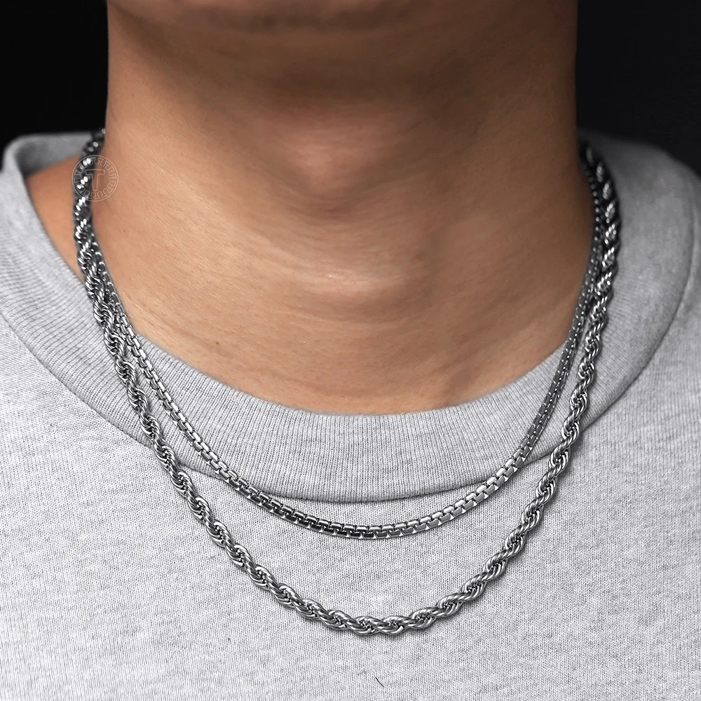 Комплект женских ожерелий и цепочек из нержавеющей стали 5 мм