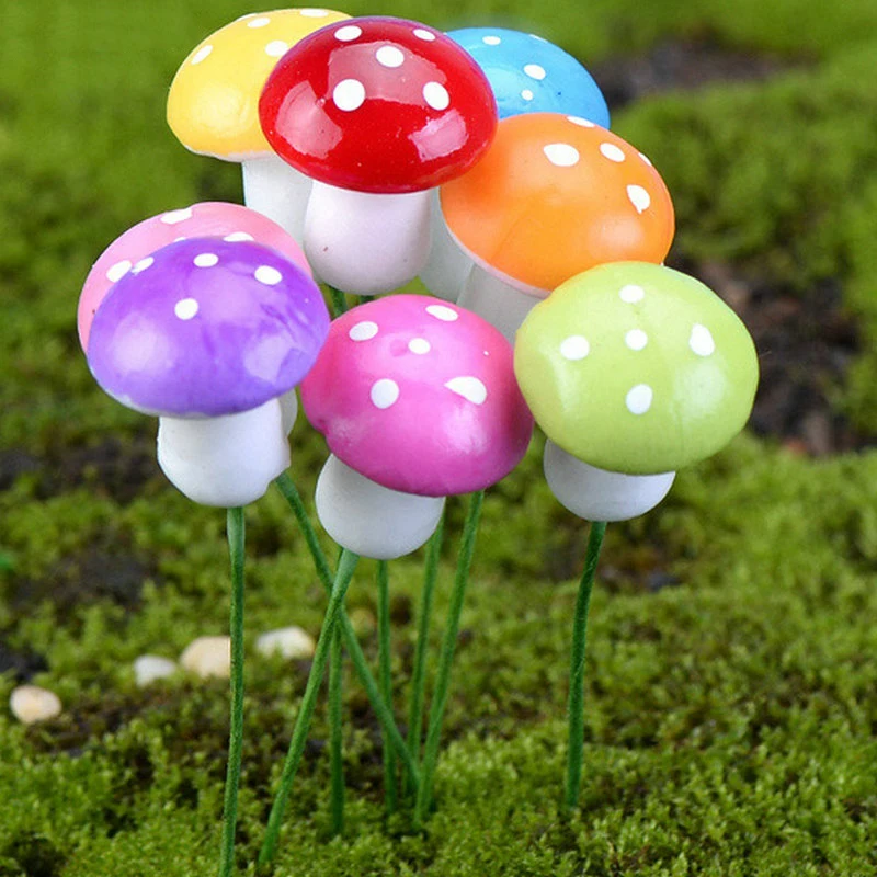 

16Pcs Mini Foam Mushroom Easter Crafts Garden Decoration
