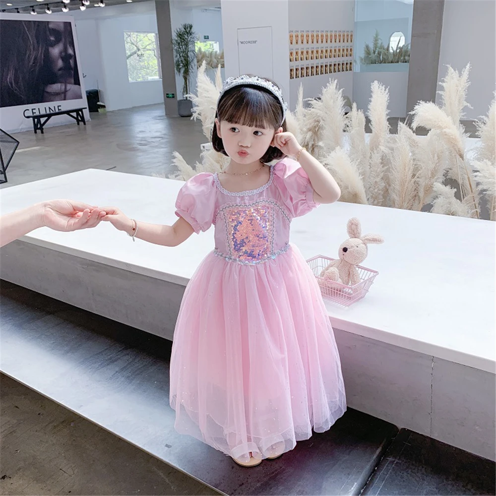 Костюм Спящей красавицы платье принцессы Авроры для маленьких девочек розовое