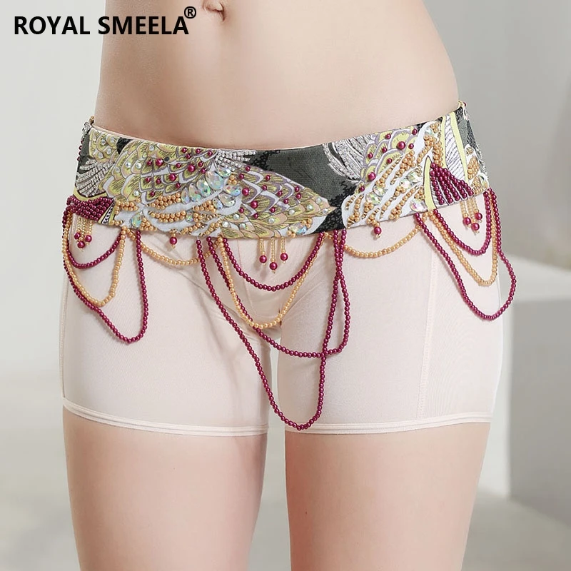 Наряд для танца живота в стиле ретро бюстгальтер с принтом ремнем и бисером