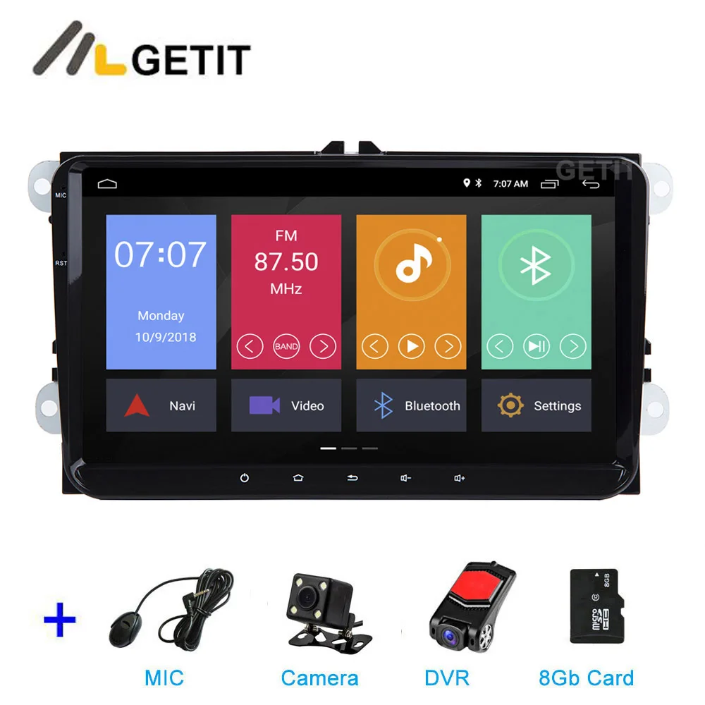 add MIC CAM DVR-SD 9 дюймов Android 10 стерео радио gps навигация для VW Volkswagen SKODA PASSAT CC Jetta Golf 5 6 Tiguan polo Leon Touran Caddy - Цвет: add MIC CAM DVR-SD