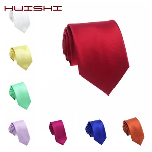 HUISHI однотонные мужские деловые галстуки Китай полиэстер водонепроницаемый 145*8 см шейный галстук модный мужской с 6 см тонкие галстуки размер подарок