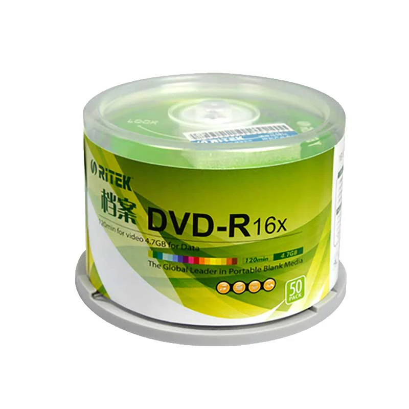 

Ritek Blank Disks DVD-R 4.7GB DATA-120MIN Video 16X Speed Blank Discs Empty DVD