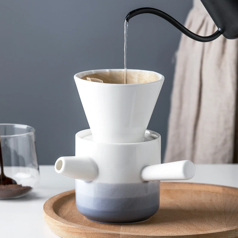 

Заваренный кофейник, керамическая чашка с фильтром, капельный горшок для совместного использования, домашний кофейный набор ручной шлифов...