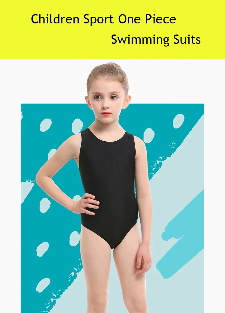 Riseado Solid Girls One Piece Swimsuit Sport Swimwear Competitive Children Bathing Suit Racer Back Swimming Suit Bodysuit