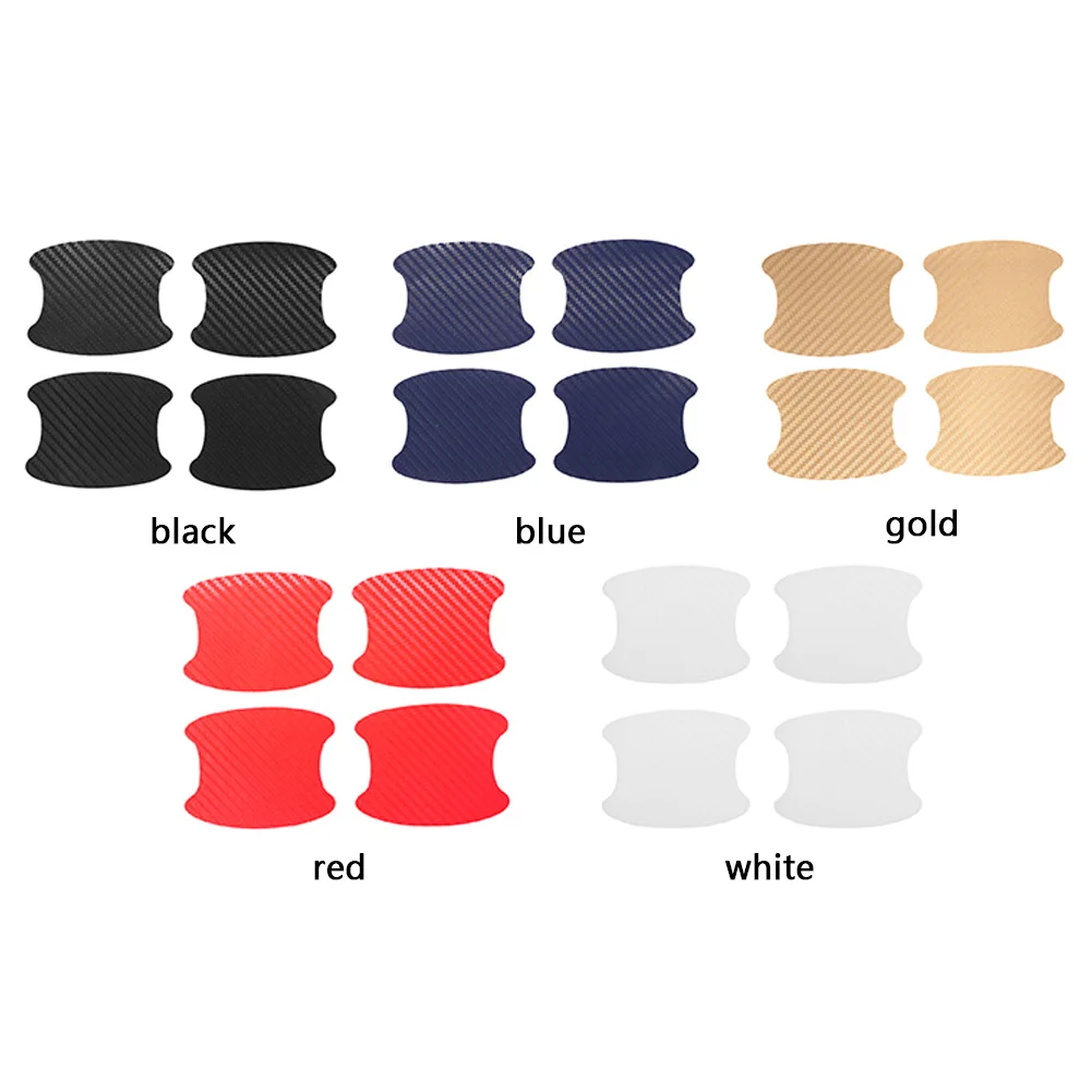 

4 шт., универсальные наклейки на ручки автомобильной двери из углеродного волокна