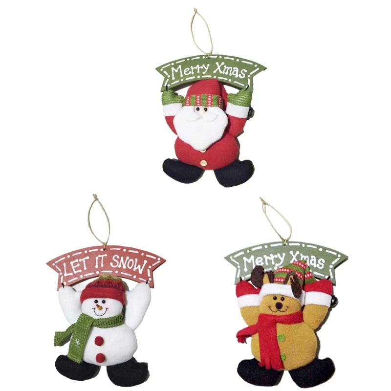 

MXMB Christmas Tree Hanging Ornament Reindeer Santa Snowman Pendants For Home Navidad New Year Xmas Hanging Pendant