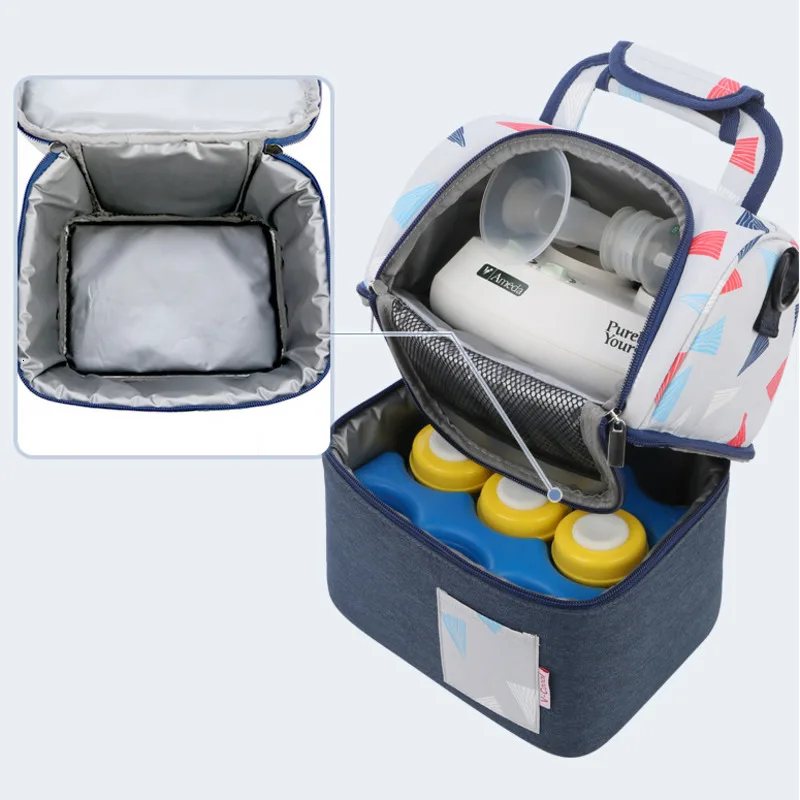 Baby Breast Milk Cooler Feeding Bottle Backpack Breast Pump Storage Double Layer Bag Outdoor Insulation Preservation Mummy Bag