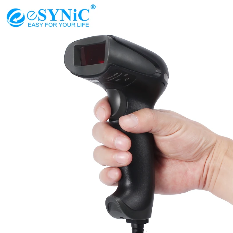 ESYNiC ручной цветной сканер штрих кода USB Проводная Автоматическая POS система 650nnm