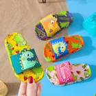 Летняя детская обувь; Милые цветные тапочки с динозавром для мальчиков и девочек; Мягкие Нескользящие Детские сандалии из пвх; Домашние Вьетнамки для малышей