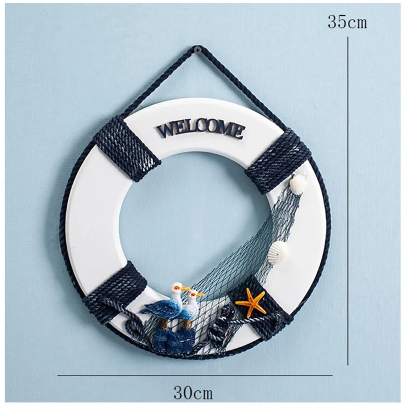 30 см Деревянный Поплавок в средиземноморском стиле плавающее кольцо настенная