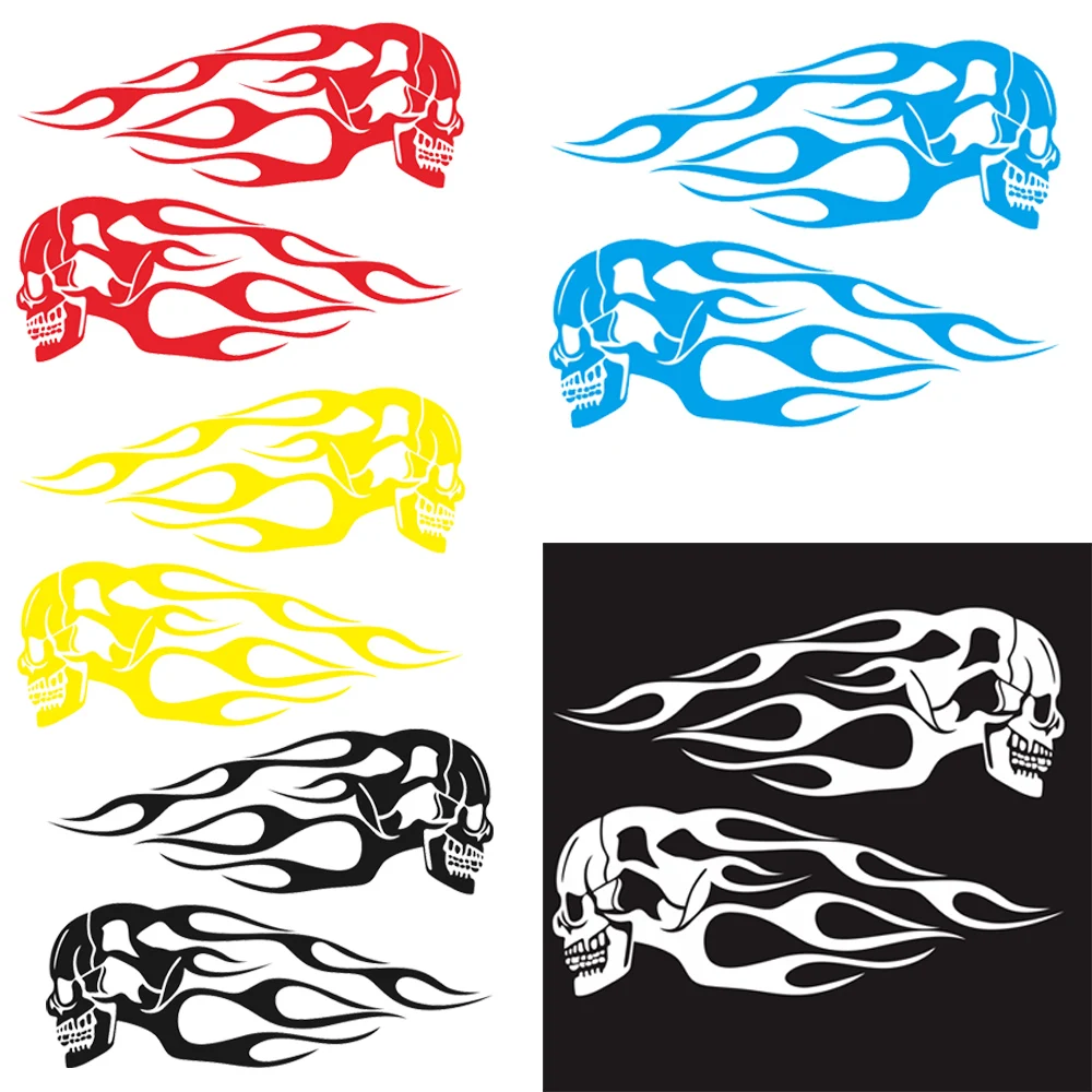 Автомобильная виниловая наклейка с изображением пламени и переводных картинок