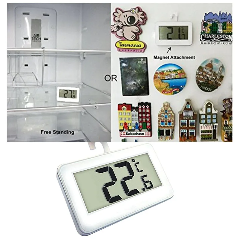 

Fridge Thermometer Digital Refrigerator Thermometer Digital Waterproof Fridge Freezer Thermometer with Easy To Read LCD Display