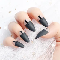 clear false nails artificial tips with glue fake extension square round stiletto fake nails with matte press on nails coffin
