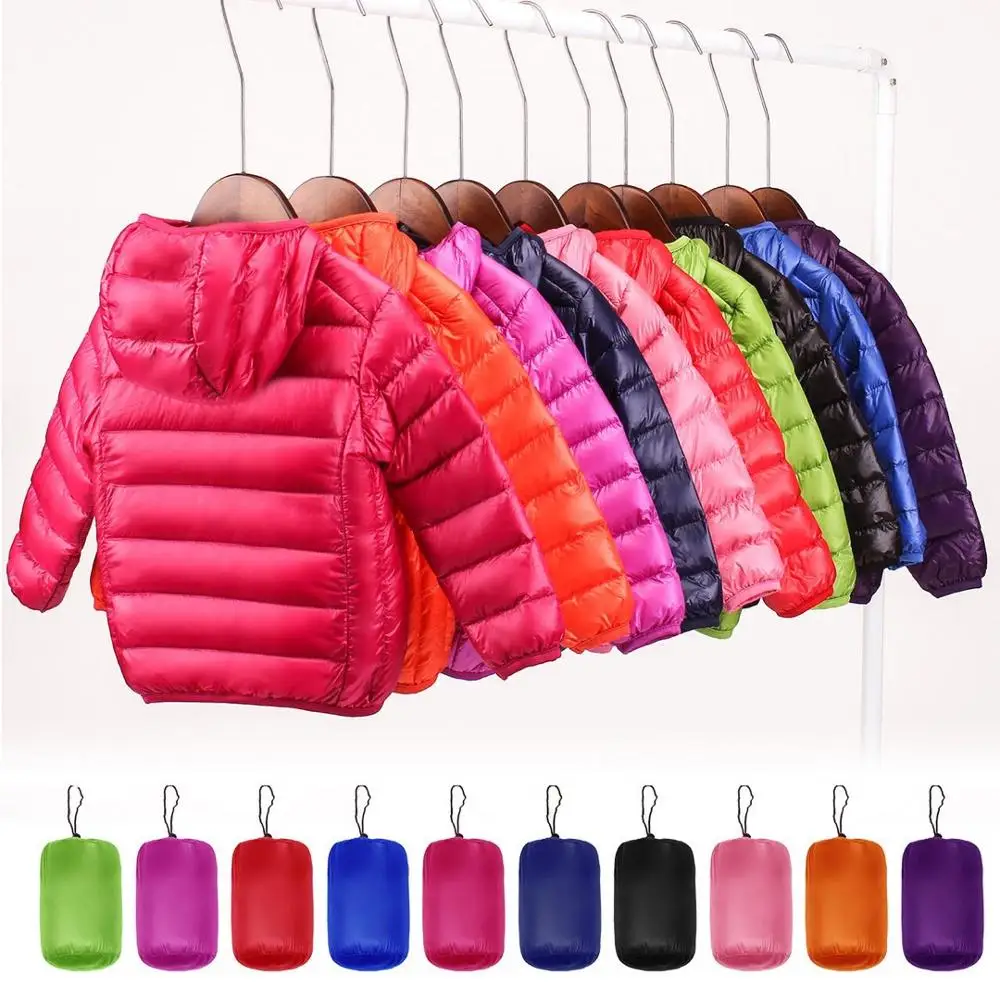 

90% Duck Down Winter Down Jacket boy girl Child Kid Light Coat Hooded Thin Warm big boys Outerwears 2 4 6 8 10 12 14 Years