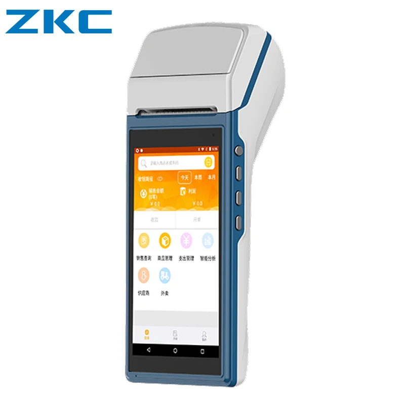 ZKC pos-терминал PDA с беспроводной Bluetooth и Wifi системой Android NFC термальным принтером