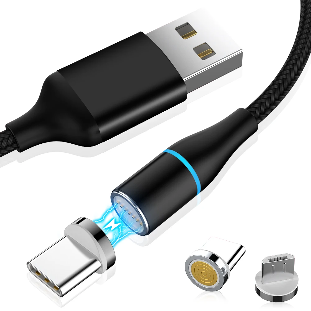 Магнитный USB кабель для Micro USB и type C супер зарядное устройство для huawei 3A Быстрая зарядка магнит зарядное устройство Micro USB usb c шнур для Xiaomi
