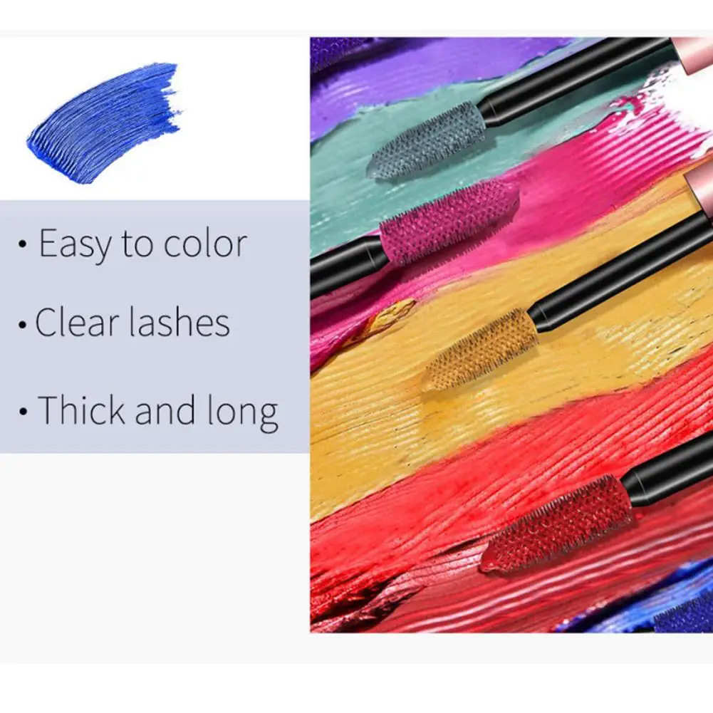 

5 Color Lengthening Curly Silk Fiber Mascara Beauty Makeup Long-wearing Thick Curling Long Eyelashes Fast Dry Lasting Mascara