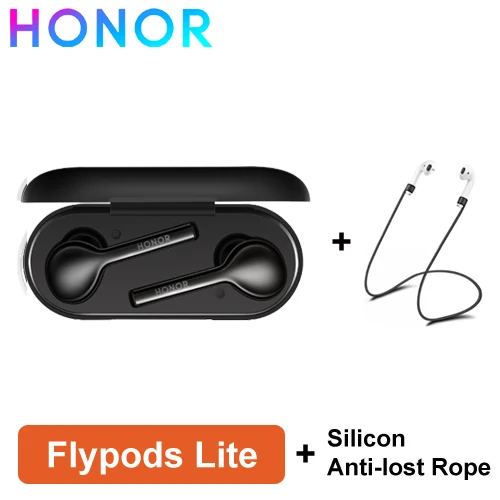 Black add rope Huawei Honor Flypods Lite huawei Bluetooth гарнитура AM-H1C Беспроводные Наушники Hi-Fi влагозащищенный IP54 контроль беспроводного заряда - Цвет: Black add rope