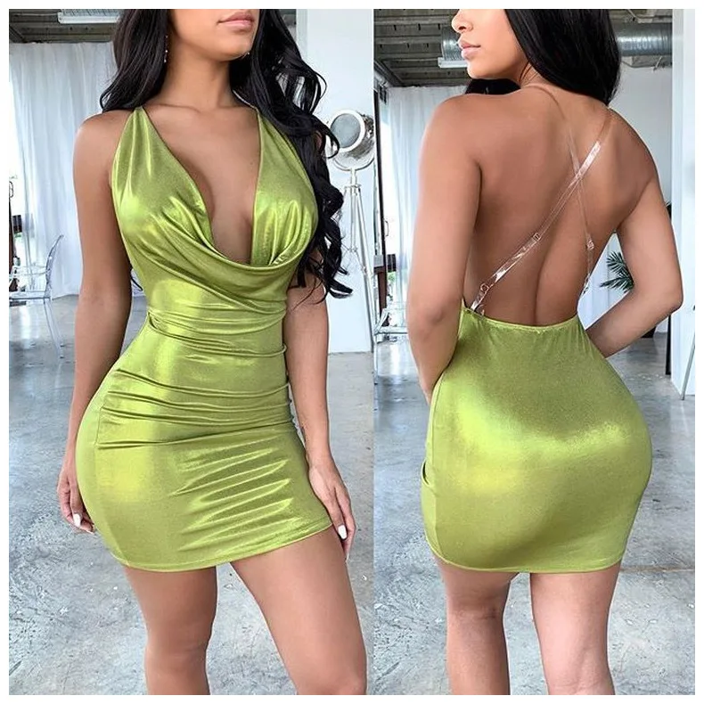 BKLD сексуальное облегающее платье бодикон без рукавов с открытой спиной