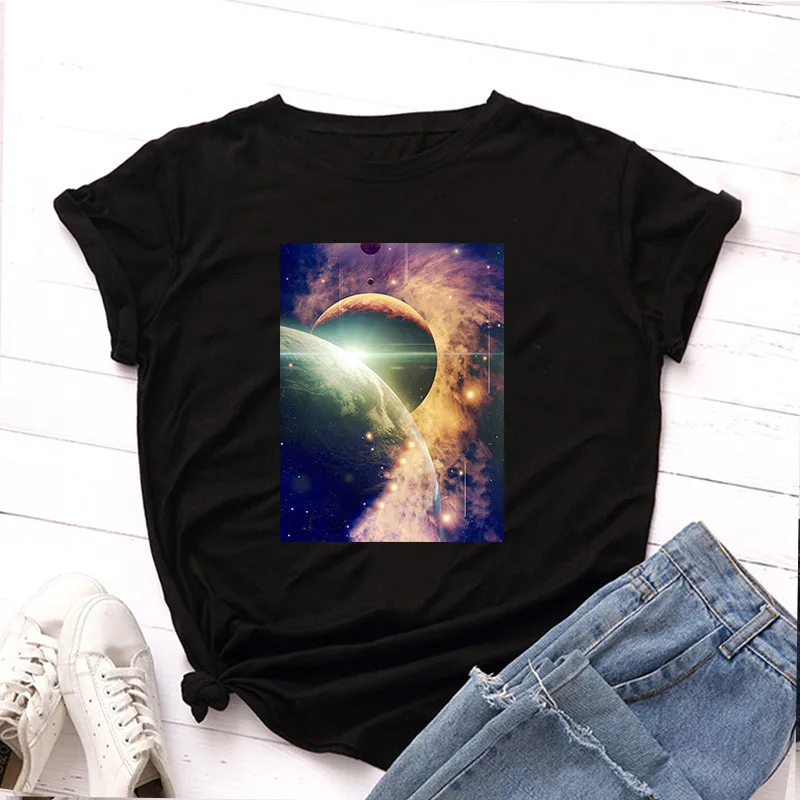 32B Новая женская футболка размера плюс S-5XL с милым принтом кота и буквами, хлопок, круглый вырез, короткий рукав, летняя футболка, топы, Повседневная футболка - Цвет: 32B