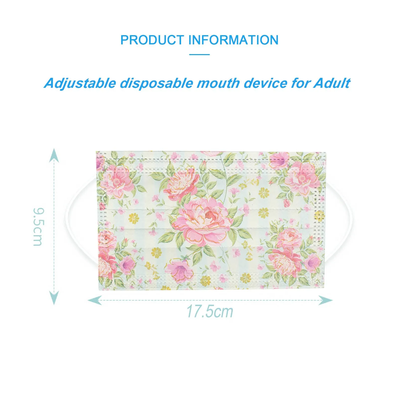

Headband mascarillas masque 50PCS Adult Three-Layer Disposable Dust-Proof Protective Flowers Print Mask maske #
