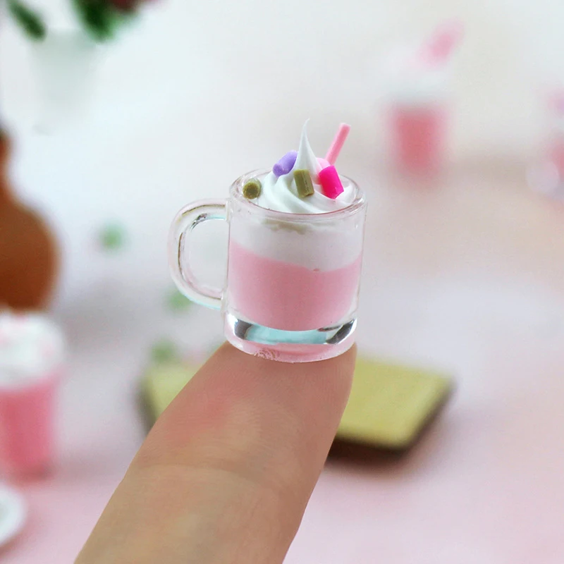 1:12 из смолы кукольный домик мини лимонное молоко чай чашка для воды Кухонные аксессуары для миниатюрного кукольного домика чашки игрушки Кукольный дом украшения подарки - Цвет: H1