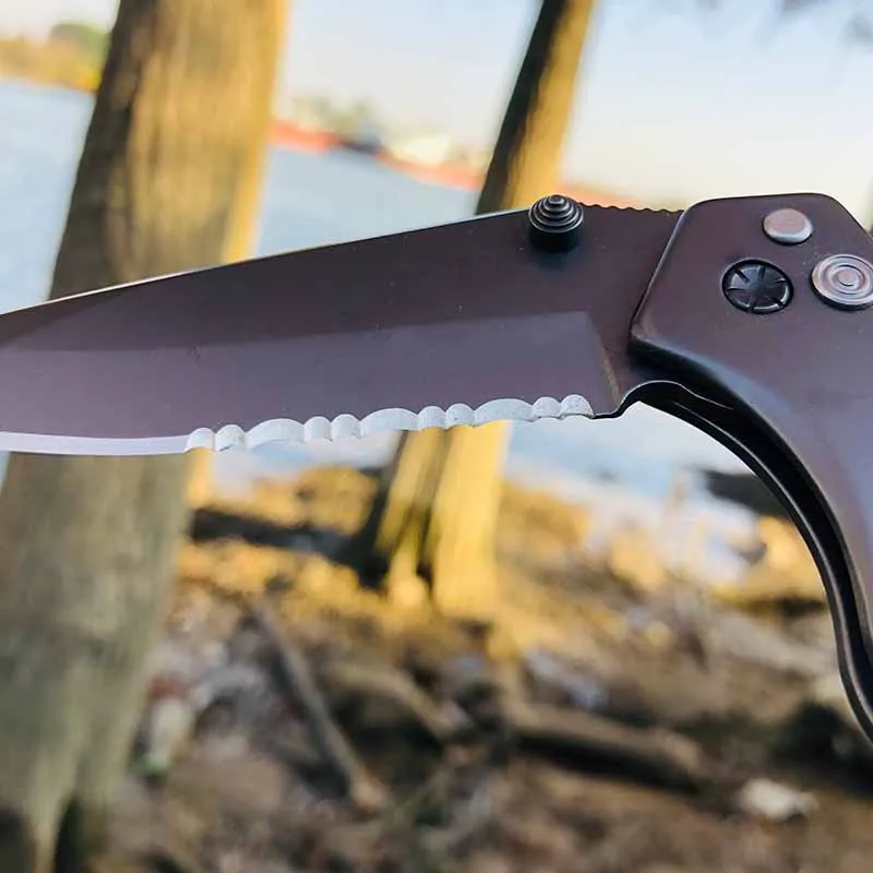 new gerber outdoor folding knife 9 baked steel sawtooth blade camping self defense kitchen fruit appliance sport edc tools free global shipping