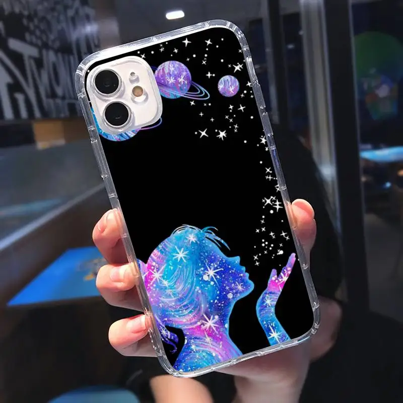 

space for galaxy Phone Case Transparent soft For iphone 5 5s 5c se 6 6s 7 8 11 12 plus mini x xs xr pro max