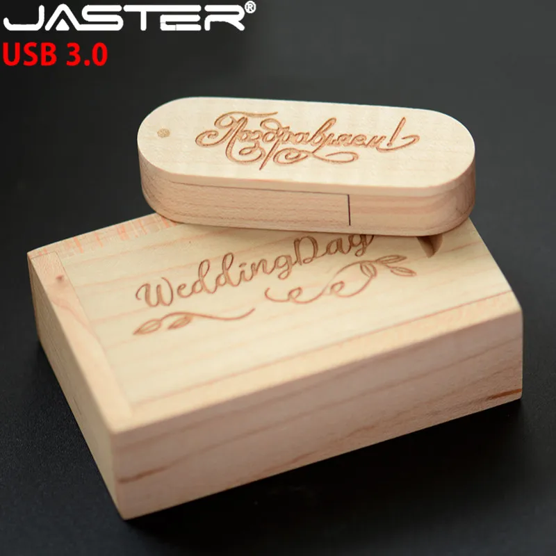 Флэш накопитель JASTER деревянный USB 3 0 + коробка 4 ГБ 8 16 32 64 свадебные подарки|USB