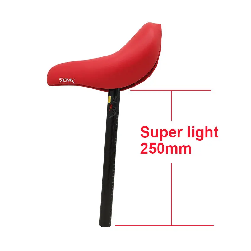 SL 250mm red Велосипедный Подседельный штырь и седло 22,2 мм SEMA супер светильник 170 г балансировочный велосипед/стридеры/нажимной велосипед/BMX седло черный/красный высокое качество Лидер продаж - Цвет: SL 250mm red