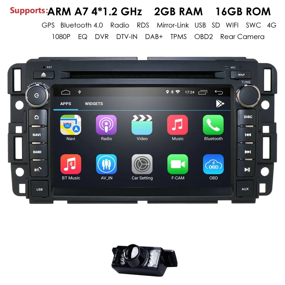 Hizpo 7 &quotAndroid 9 0 2Din Автомагнитола автомобильный DVD мультимедийный плеер для GMC Chevrolet