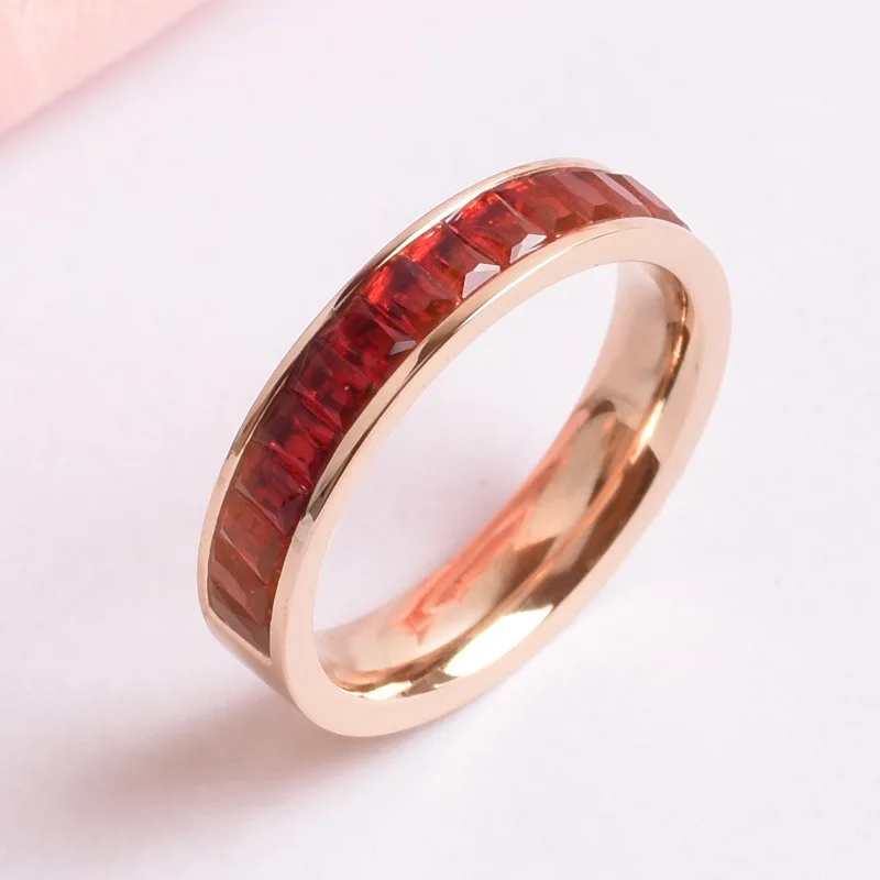 Зимнее Новое Стильное красочное кольцо из нержавеющей стали с криолитом модное