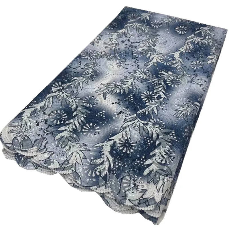 

Nigeria Lace Fabric Embroidery African French Mesh Lace Fabric 2021 High Quality Sequin Lace Fabric JY-140