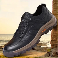 wholesale 2021 autumn mens shoes hiking new style pure cotton low top round toe leather shoes mens sports casual shoes