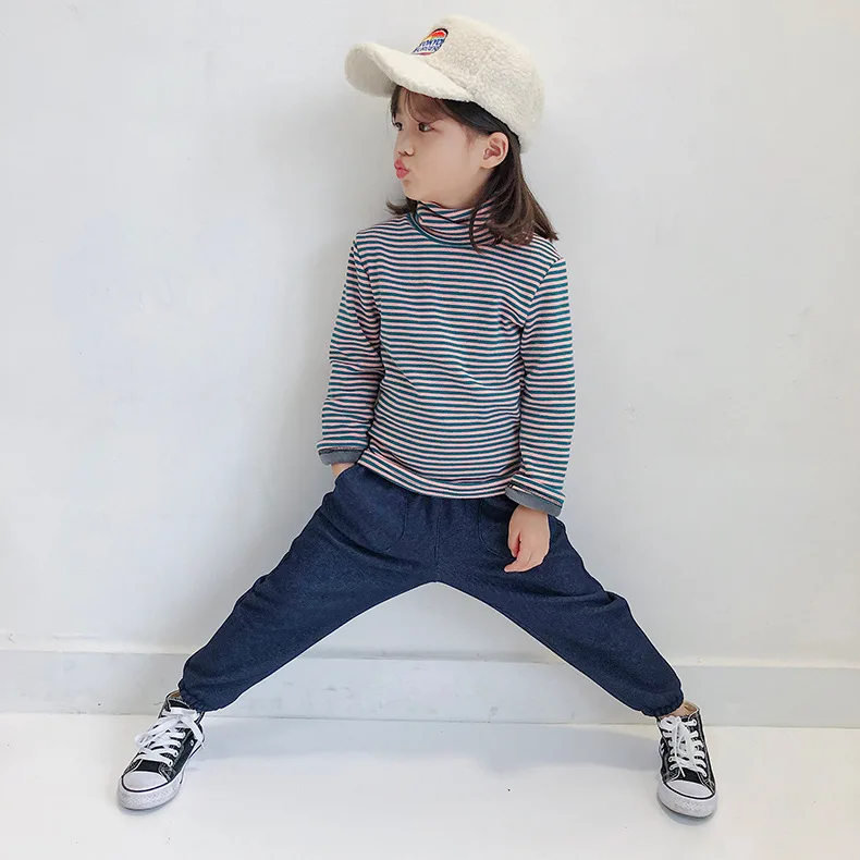 Детские штаны для мальчиков и девочек Сезон осень Теплые хлопковые плотные