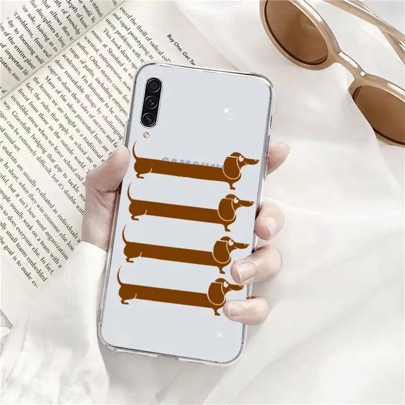 

Dachshund Sausage Dog Phone Case Transparent for Samsung s9 s10 s20 Huawei honor P20 P30 P40 xiaomi note mi 8 9 pro lite plus