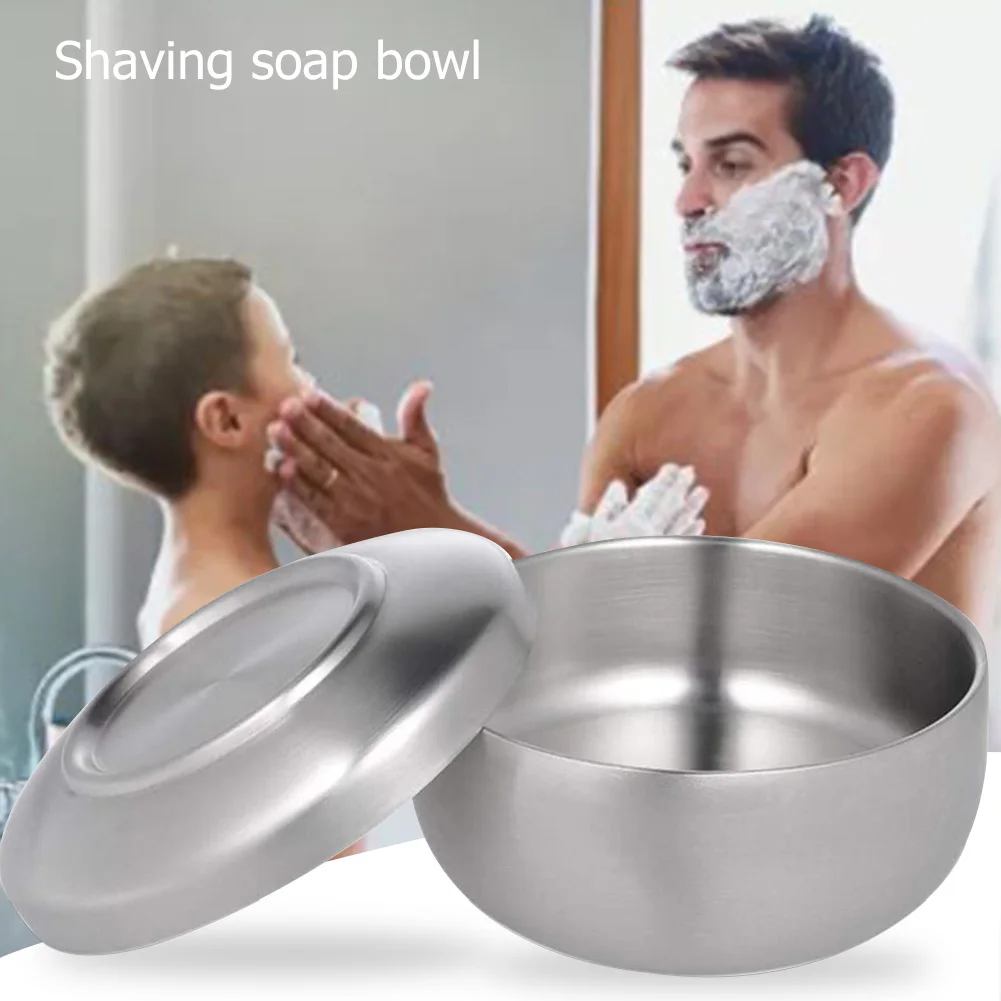

Двусторонняя подставка для кистей для бритвы, из нержавеющей стали, чаша для мыла для бритья, забота о здоровье лица, портативные элементы д...