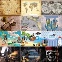 pirate photo backdrop boys happy birthday party world treasure map decoration travel photography backgrounds banner