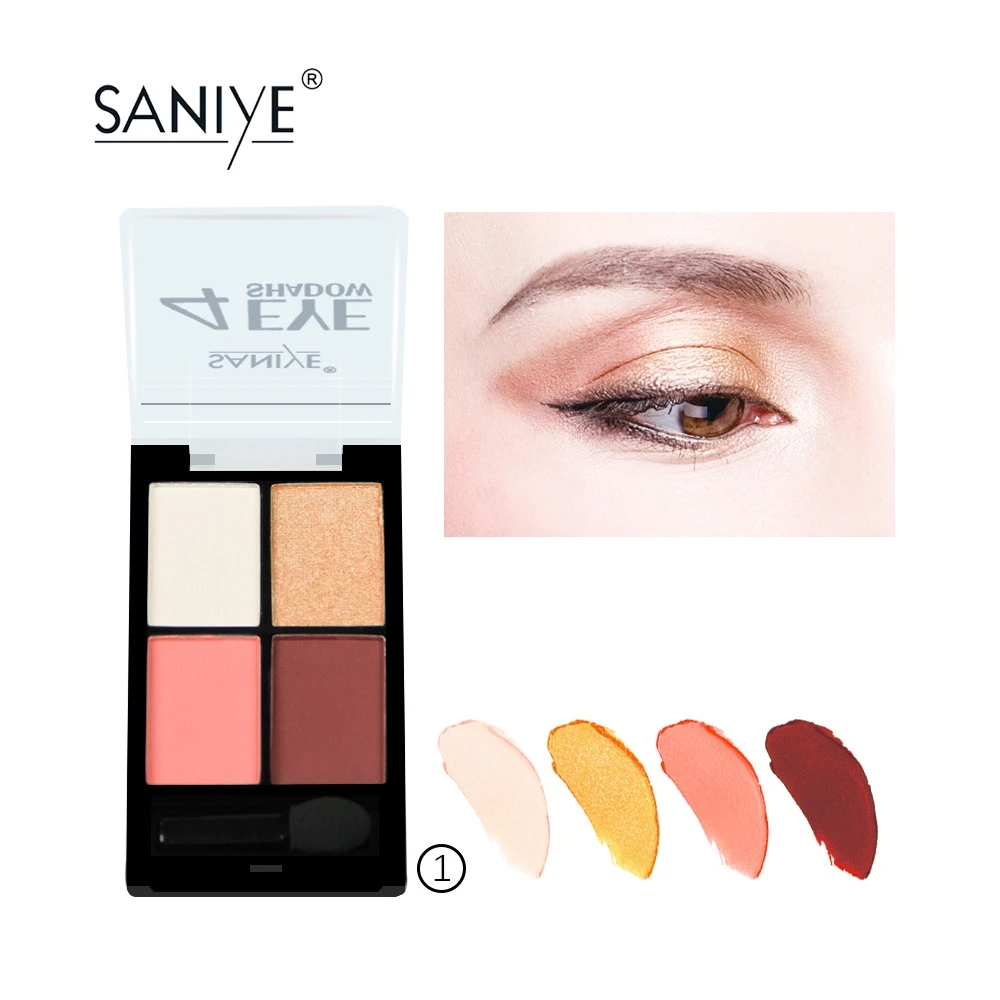 SANIYE 4 цвета мини палитра теней для век портативный набор макияжа глаз коробка с