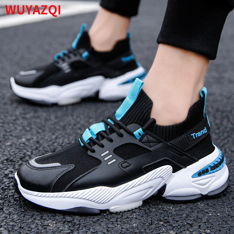 

Мужская Спортивная обувь WUYAZQI, новая мужская повседневная обувь на толстой подошве, персонализированная легкая беговая Обувь с летающей се...
