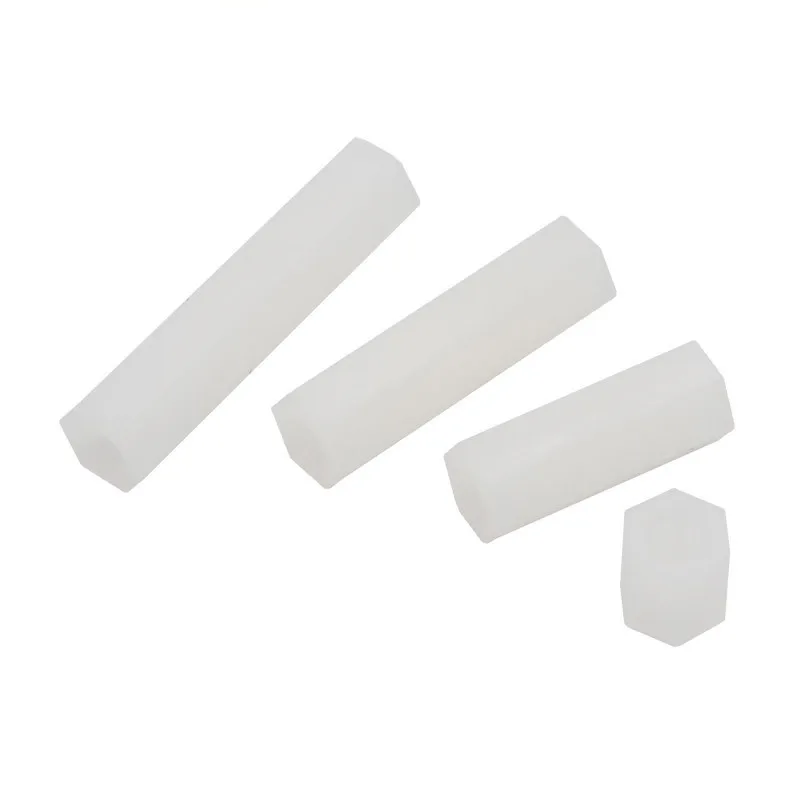 100 шт M4 * L Белый шестигранный нейлоновый противостояние разделительная колонна с