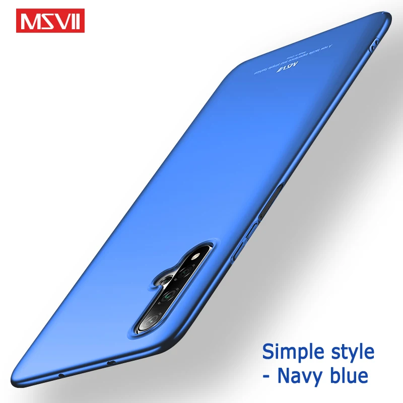 Simple blue Honor 20 Pro Чехол Msvii Тонкий матовый чехол для huawei Honor 20 10 Lite 20i Чехол Жесткий PC чехол для huawei Honor View 20 V20 чехол s - Цвет: Simple blue
