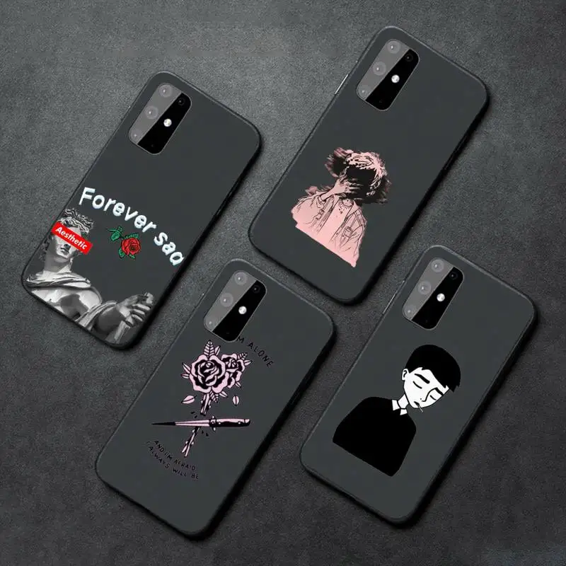 

Artistic rose flower sad Phone Case For Samsung A21S A32 A51 A52 A71 A50 A12 S10 S20 S21 Plus Fe Ultra